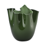 Vaso Fazzoletto Opalino Verde Mela, Lattimo interno  Verde Mela H. 24 cm. VENINI