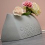 Borsa Smiley grigia  H.17 cm, Linea Sette Ceramiche