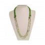 Collana lunga PRIMULA a 2 fili in giada verde e prehnite