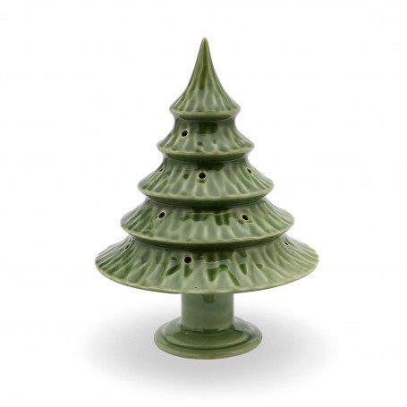 Albero verde con led in porcellana a balze, Collez. ILBORGO