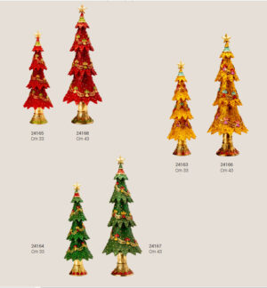 Albero natalizio stilizzato in resina Color rosso , Collezione NOEL 2024 - immagine 2