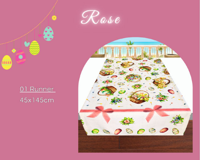 Runner da tavola in cotone 45×145 cm decorazione pasquale