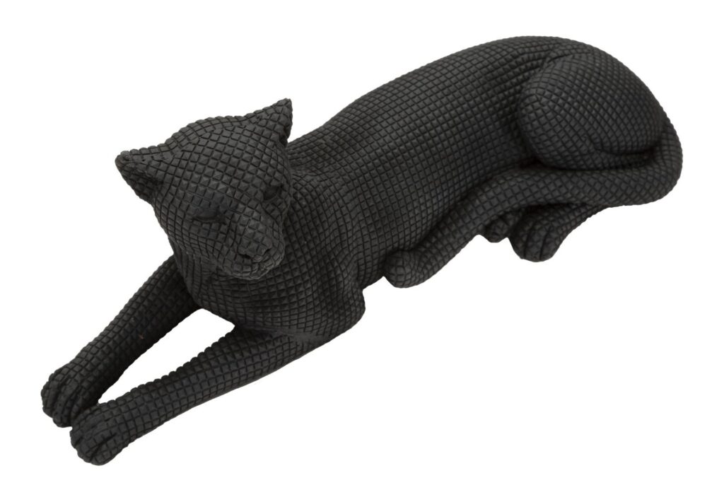 Scultura Leopardo in resina sdraiato H. 15,3 cm.