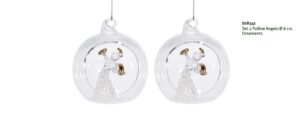 Set 2 palline ANGELO in vetro soffiato, Collezione ORNAMENTS