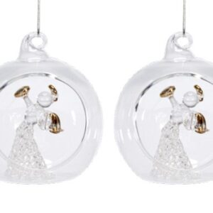 Set 2 palline ANGELO in vetro soffiato, Collezione ORNAMENTS