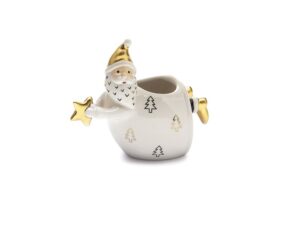 Vaso Babbo Natale in ceramica dipinta a mano , Collez. WHITE COCONUT