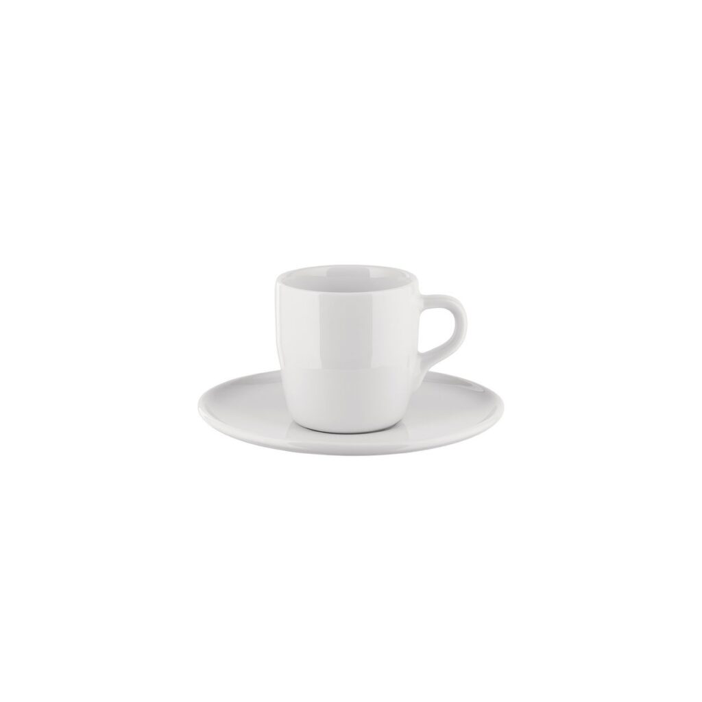 Set 4 tazza caffè in porcellana con piatto, ITSUMO Alessi