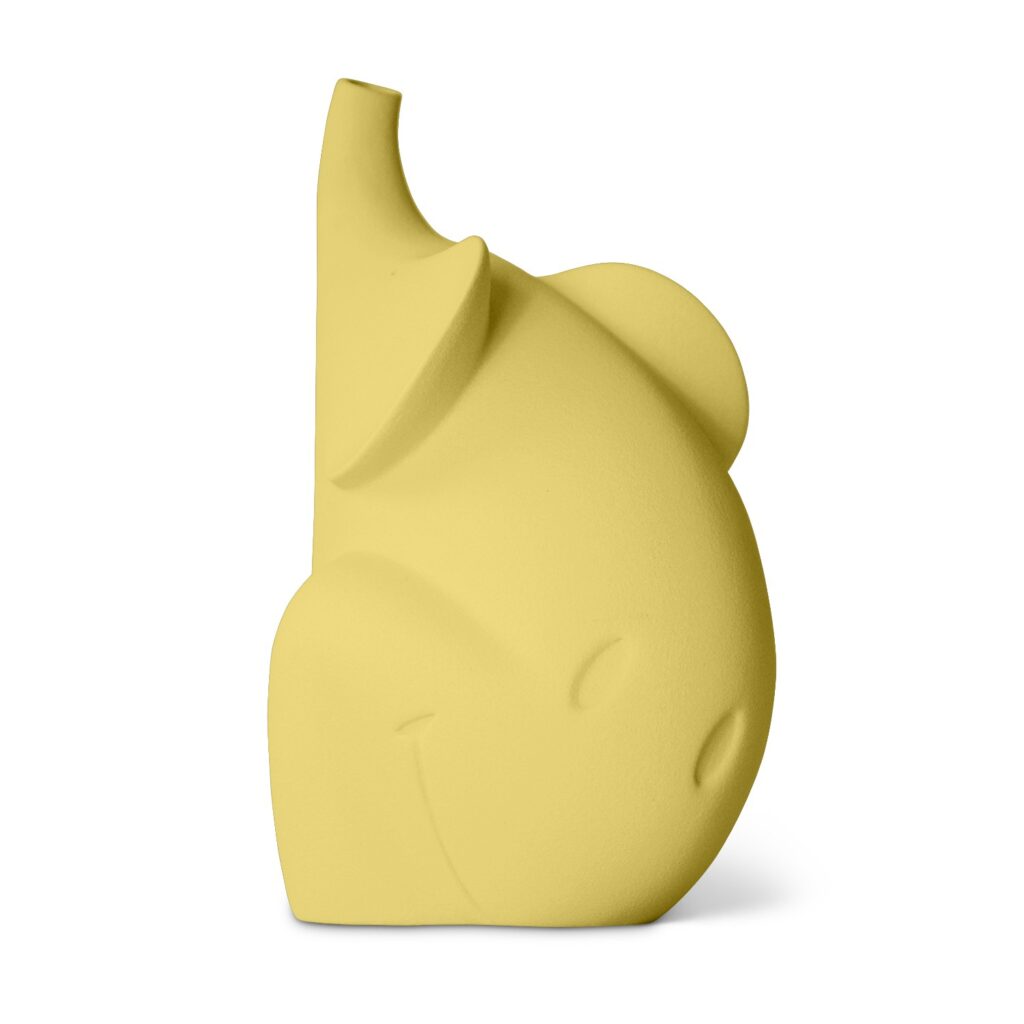 Elefante  Smiley Giallo  H.28 cm, Linea Sette Ceramiche