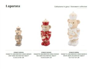 Orso Polare Natalizio in gres colorato, Collezione LAPARATA