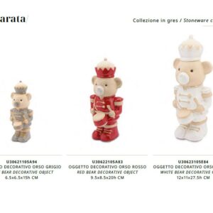 Orso Polare Natalizio in gres colorato, Collezione LAPARATA