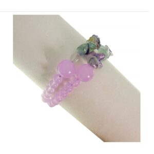 Bracciale PRIMULA a 2 fili in giada glicine e fluorite