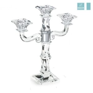 Candelabro in cristallo 3 fiamme H. 31 cm.